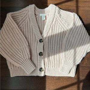 BRAND NEW H&M never worn, light pink knit sweater, button front